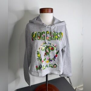 Moschino Grey Floral Hoodie